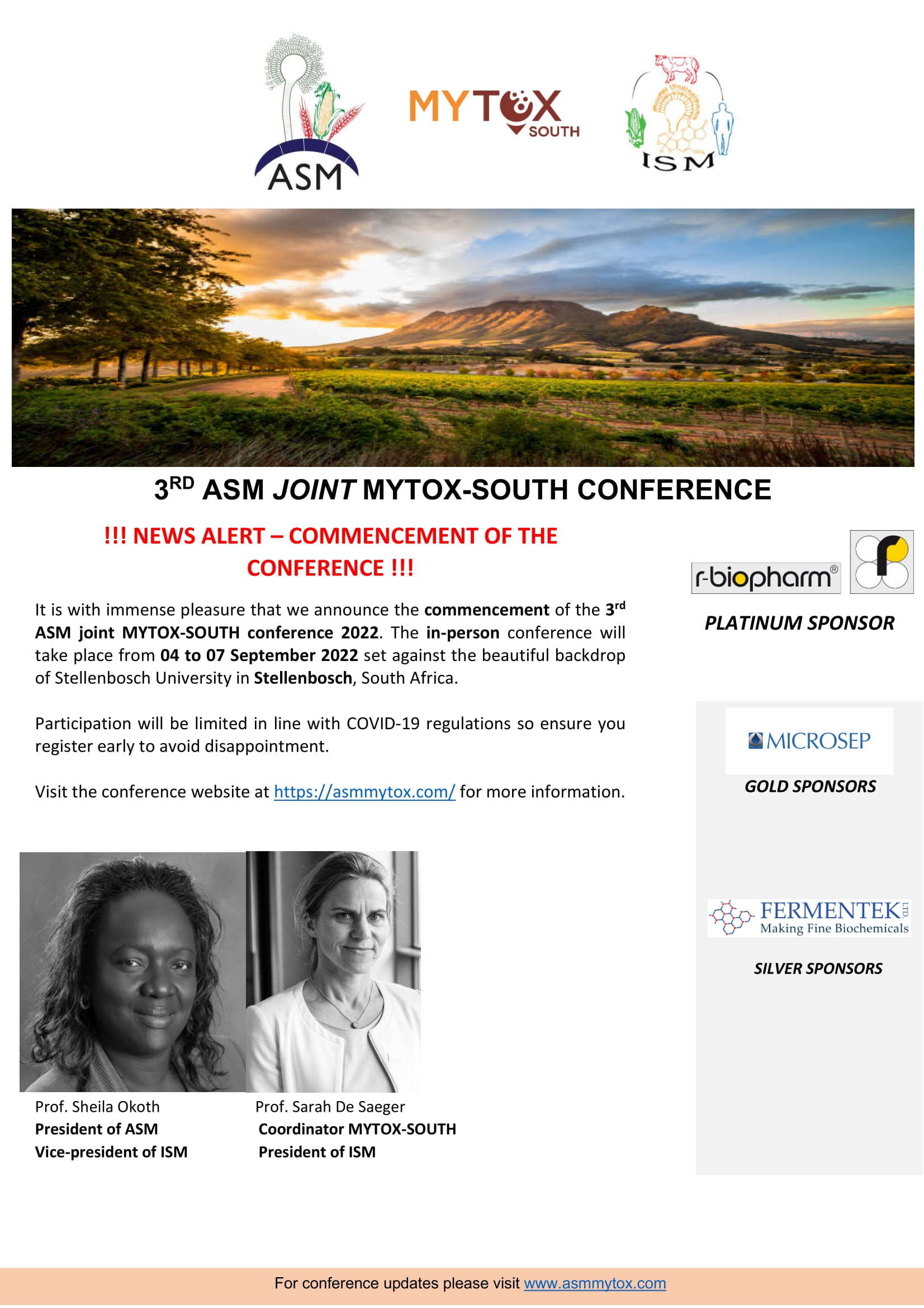 3rd Joint African Society of Mycotoxicology & Mytox South Conference