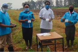 CAVS Team from the left: Prof. Daniel Gakuya(Clinical Studies), Pauline Ndwiga(Ag. Farm Manager, Field station), Prof. Rose Nyikal (Ag.  CAVS Principal) and  Kennedy Kioko( Staff, Field station)